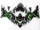 2004-2005 Black with Green Flame Ninja Kawasaki ZX10R Motorcycle Fairings