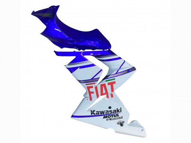 2004-2005 Glossy Blue White Fiat Motul Kawasaki ZX10R Motorcycle Fairings