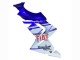 2004-2005 Glossy Blue White Fiat Motul Kawasaki ZX10R Motorcycle Fairings