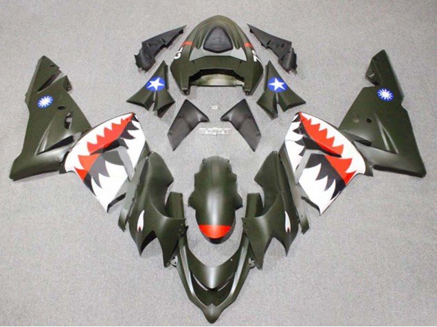 2004-2005 Silver Black Ninja Kawasaki ZX10R Motorcycle Fairings