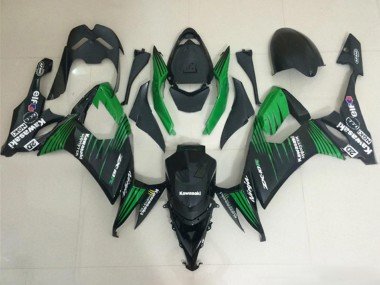 2008-2010 Matte Black Green Kawasaki ZX10R Motorcycle Fairings