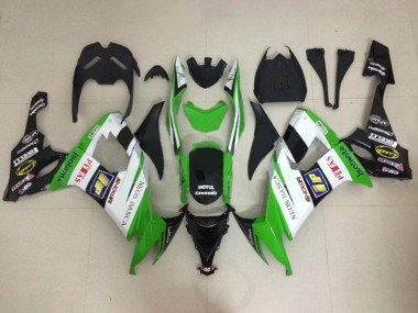 2008-2010 White Green Glossy Black Motul Neos Banca Petas Kawasaki ZX10R Motorcycle Fairings