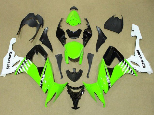 2008-2010 White Green Black Kawasaki ZX10R Motorcycle Fairing