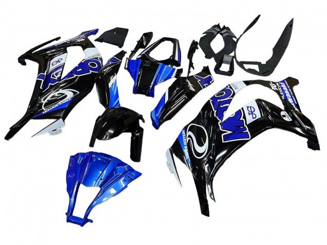 2011-2015 Blue White Glossy Black Kawasaki ZX10R Motorcycle Fairings