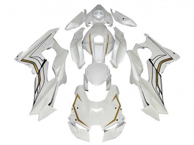 2021-2025 White Gold Kawasaki ZX10R Motorcycle Fairings