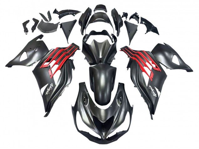 2012-2024 Matte Black Red White Ninja Kawasaki ZX14R ZZR1400 Motorcycle Fairings