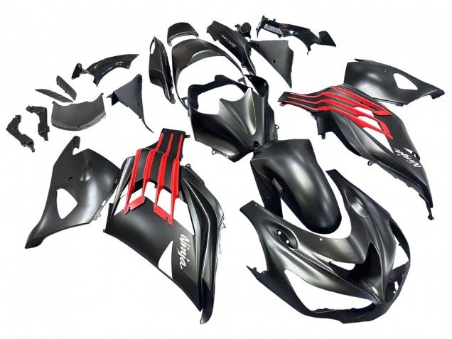 2012-2024 Matte Black Red White Ninja Kawasaki ZX14R ZZR1400 Motorcycle Fairings