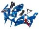 2003-2004 Blue White Red Shark Kawasaki ZX6R Motorcycle Fairings