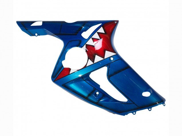 2003-2004 Blue White Red Shark Kawasaki ZX6R Motorcycle Fairings