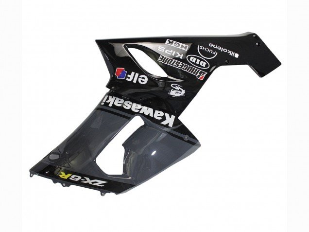 2005-2006 Dark Grey Black Kawasaki ZX6R Motorcycle Fairings