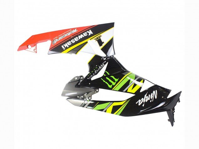 2009-2012 Green Glossy Black Yellow White Red Elf Monster Kawasaki ZX6R Motorcycle Fairings