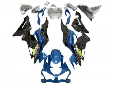 2019-2022 Blue Yellow White Glossy Black Kawasaki ZX6R Motorcycle Fairings