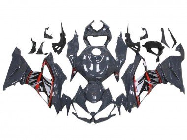 2019-2022 Nardo Grey Red White Shark Kawasaki ZX6R Motorcycle Fairings