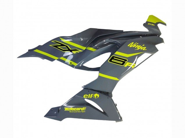 2019-2022 Nardo Grey Yellow Kawasaki ZX6R Motorcycle Fairings