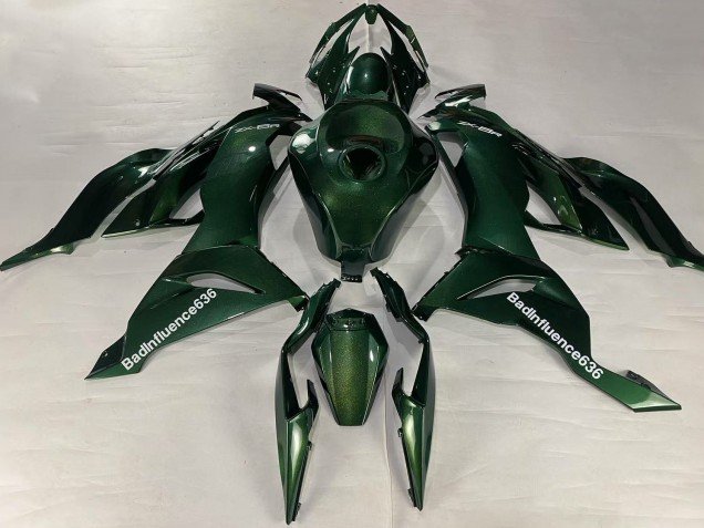 2019-2022 Dark Green Kawasaki ZX6R Motorcycle Fairings