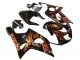 2000-2002 Glossy Black Orange Flame Suzuki GSXR1000 Motorcycle Fairings