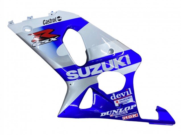 2000-2002 Blue White Silver Castrol Dunlop Suzuki GSXR1000 Motorcycle Fairings