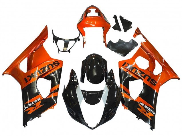 2003-2004 Burnt Orange Glossy Black Suzuki GSXR 1000 Motorcycle Fairing