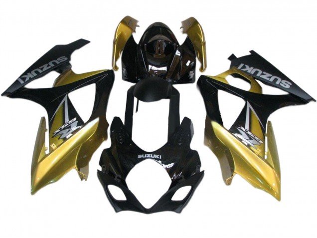 2007-2008 Gold Black Silver Decal Suzuki GSXR 1000 Motorcycle Fairings