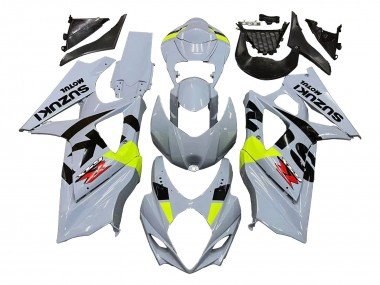 2007-2008 Light Grey Green Black Suzuki GSXR 1000 Motorcycle Fairings