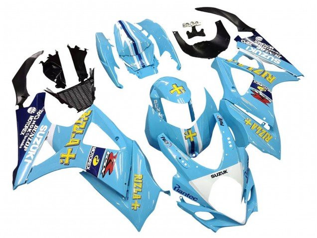 2007-2008 Light Blue Yellow Black Motul Rizla Suzuki GSXR 1000 Motorcycle Fairings