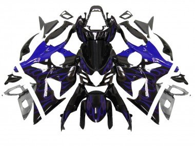 2007-2008 Glossy Black Blue Flame Suzuki GSXR 1000 Motorcycle Fairing