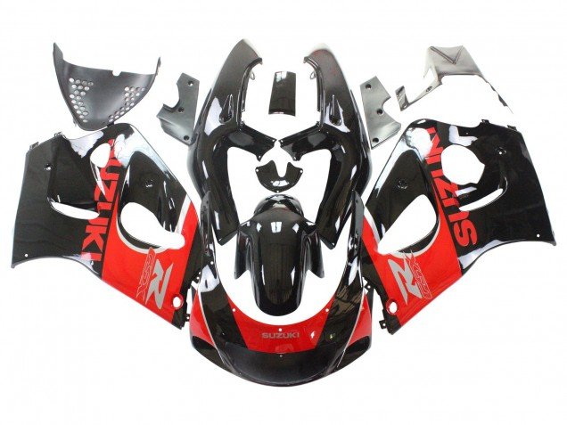 1996-2000 Black Red Suzuki GSXR 600 / GSXR 750 Motorcycle Fairings