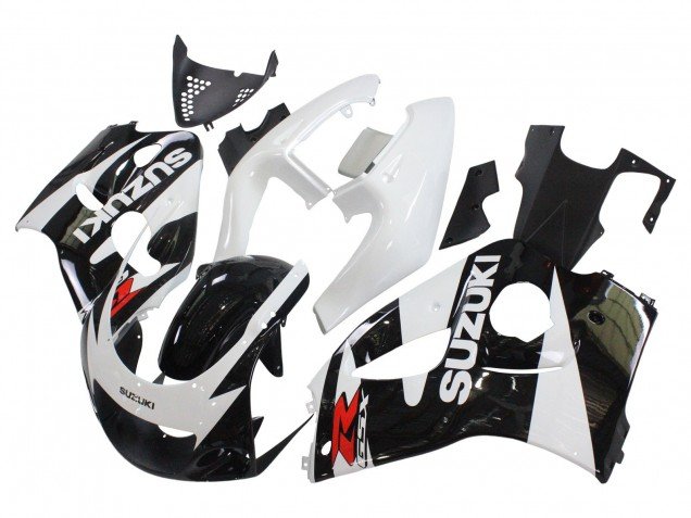 1996-2000 Black White Suzuki GSXR 600 / GSXR 750 Motorcycle Fairings