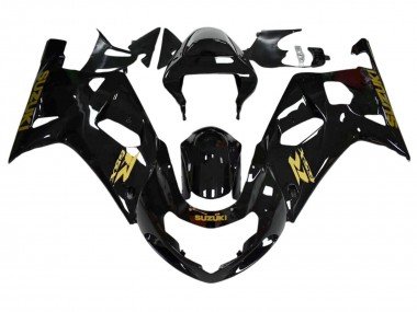 2001-2003 Glossy Black Gold Decal Suzuki GSXR 600 / GSXR 750 Motorcycle Fairings