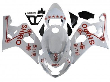 2001-2003 White Red Shiro Suzuki GSXR 600 / GSXR 750 Motorcycle Fairings