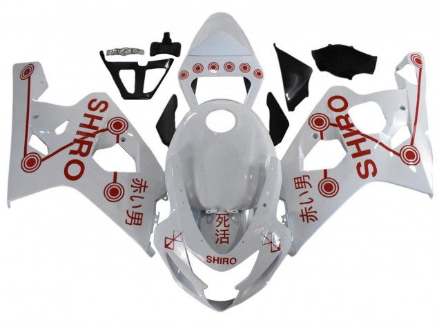 2001-2003 White Red Shiro Suzuki GSXR 600 / GSXR 750 Motorcycle Fairings
