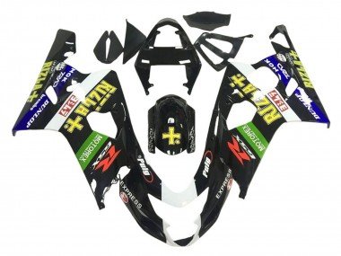 2001-2003 Glossy Black Green White Yellow Rizla Suzuki GSXR 600 / GSXR 750 Motorcycle Fairings
