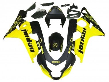2004-2005 Black Yellow Jordan Suzuki GSXR 600 / GSXR 750 Motorcycle Fairings