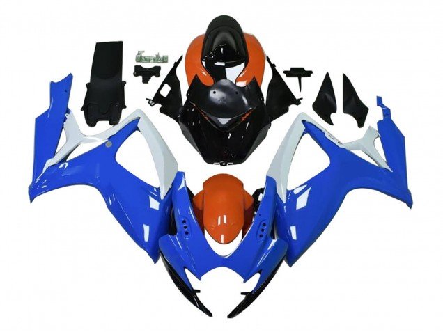 2004-2005 White Blue Orange Black Suzuki GSXR 600 / GSXR 750 Motorcycle Fairings