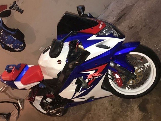 2004-2005 White Blue Red Suzuki GSXR 600 / GSXR 750 Motorcycle Fairing