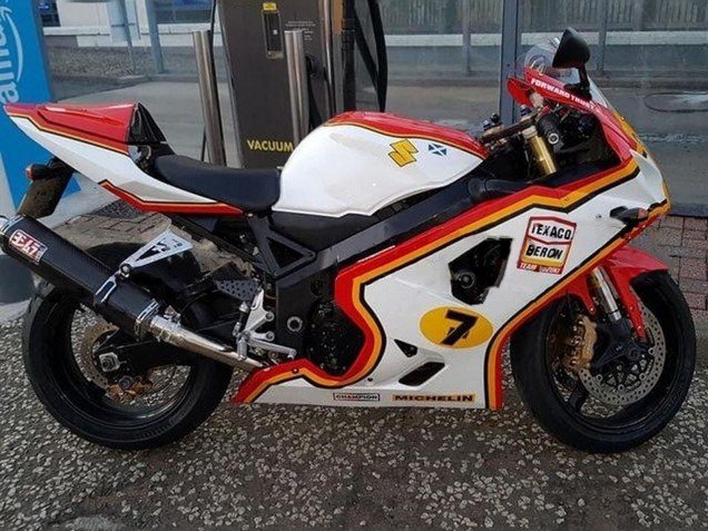 2004-2005 White Red Yellow Michelin Texaon Heron 7 Suzuki GSXR 600 / GSXR 750 Motorcycle Fairings