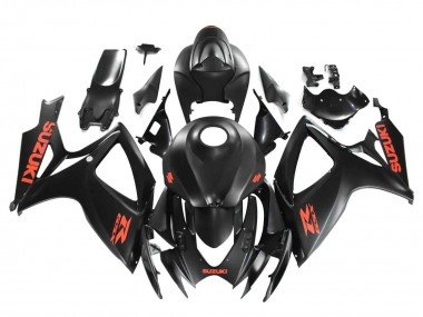 2004-2005 Matte Black Red Decal Suzuki GSXR 600 / GSXR 750 Motorcycle Fairings