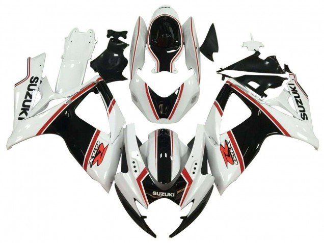2006-2007 White Black Red Suzuki GSXR 600 / GSXR 750 Motorcycle Fairing