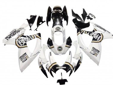 2006-2007 White Black Lucky Strike Motul Suzuki GSXR 600 / GSXR 750 Motorcycle Fairings