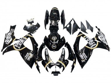 2006-2007 Glossy Black White Motul Lucky Strike Suzuki GSXR 600 / GSXR 750 Motorcycle Fairings