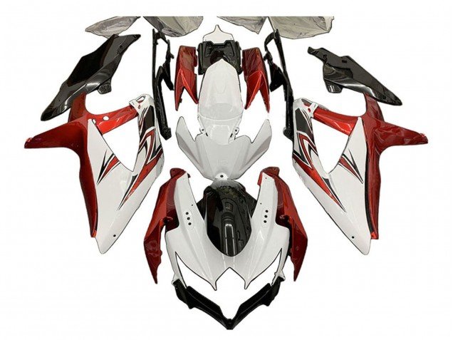 2008-2010 White Orange Glossy Black Suzuki GSXR 600 / GSXR 750 Motorcycle Fairings