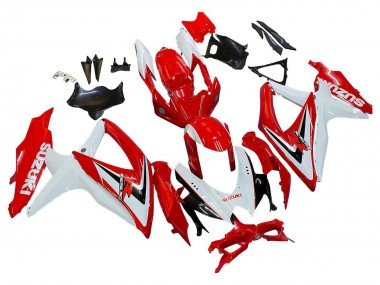 2008-2010 White Red Black Suzuki GSXR 600 / GSXR 750 Motorcycle Fairings