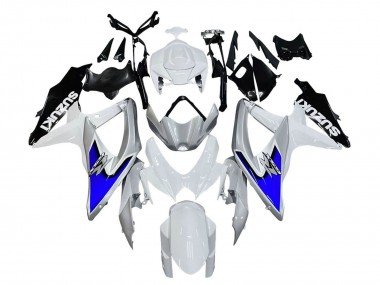 2008-2010 White Silver Blue Black Suzuki GSXR 600 / GSXR 750 Motorcycle Fairings