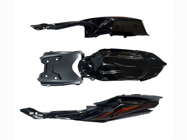 2008-2010 Glossy Black Orange Flame Suzuki GSXR 600 / GSXR 750 Motorcycle Fairings