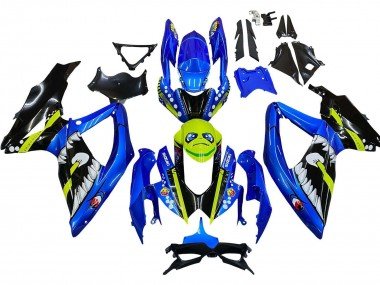 2008-2010 Blue Fluorescent Green Shark Suzuki GSXR 600 / GSXR 750 Motorcycle Fairings