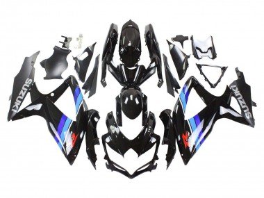 2008-2010 Glossy Black Blue Suzuki GSXR 600 / GSXR 750 Motorcycle Fairings