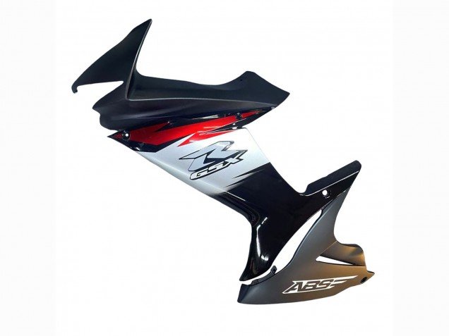 2011-2024 Glossy Black Forged Carbon Fiber Silver Red Suzuki GSXR 600 / GSXR 750 Motorcycle Fairings