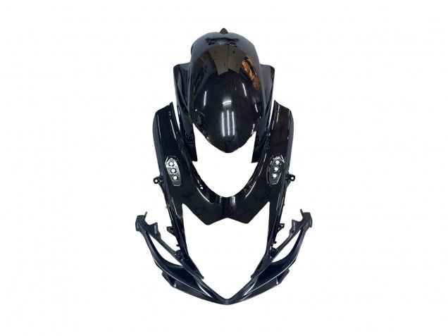 2011-2024 Glossy Black Forged Carbon Fiber Silver Red Suzuki GSXR 600 / GSXR 750 Motorcycle Fairings