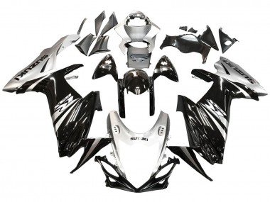 2011-2024 Glossy Black Silver Suzuki GSXR 600 / GSXR 750 Motorcycle Fairing