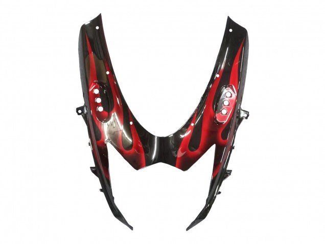 2011-2024 Glossy Black Red Flame Suzuki GSXR 600 / GSXR 750 Motorcycle Fairings